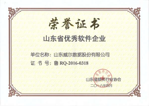 山东省优秀软件企业